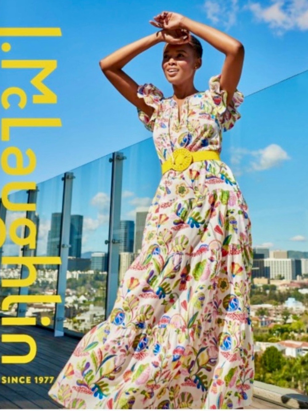 NWT J.McLaughlin Floral Multicolor Tiered Maxi Dress
